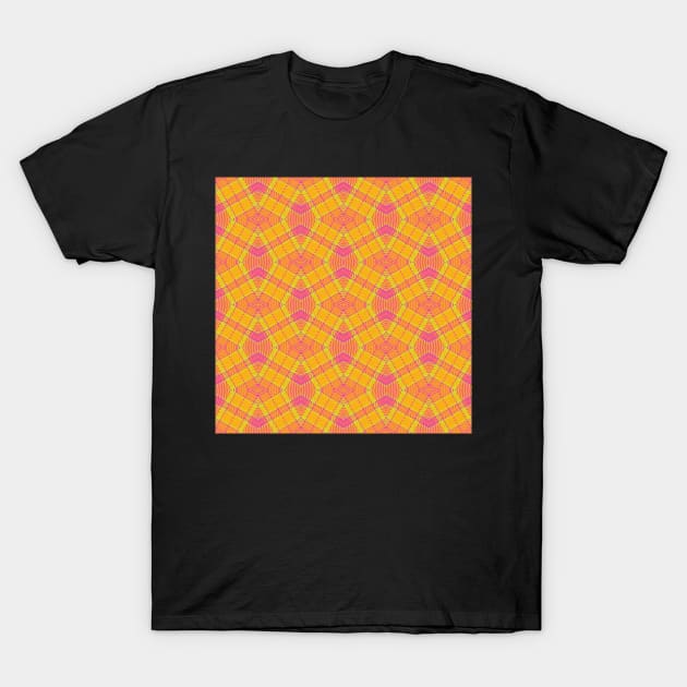 Hot Pink and Lime Retro Plaid Argyle Pattern | 90's | Nineties T-Shirt by gloobella